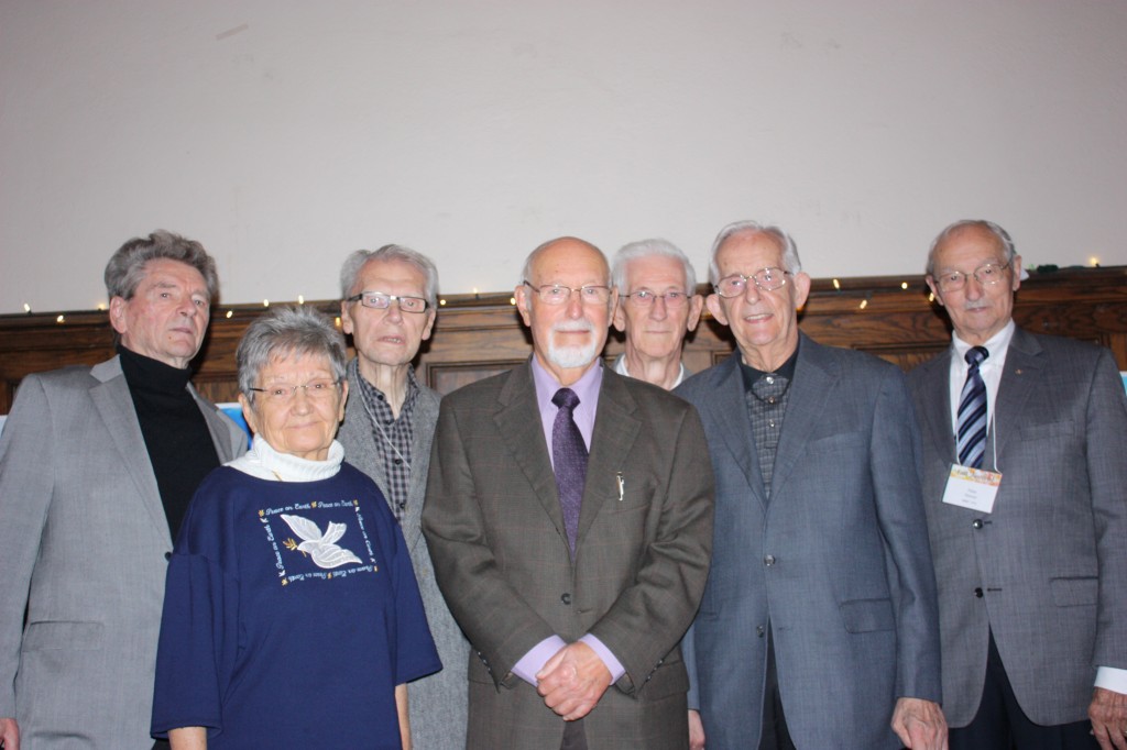 Members of CMBC’s and MBBC’s Class of 1953 gathered at CMU on Sept. 28 for their 60th class reunion. From left to right: George Wiebe, Hedy Sawatsky, Leo Driedger, Henry Visch, John Unger, John Epp, and Peter Penner.