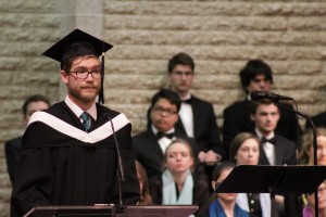 Scott Sawatzky as CMU's class of 2014 valedictorian.