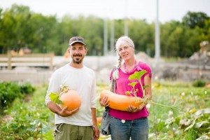 Kenton Lobe and Caroline Chartrand with squash