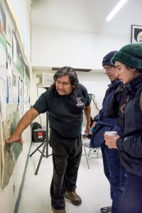 Stewart Redsky explains the history and geography of Shoal Lake 40. (photo credit: James Christian Imagery)