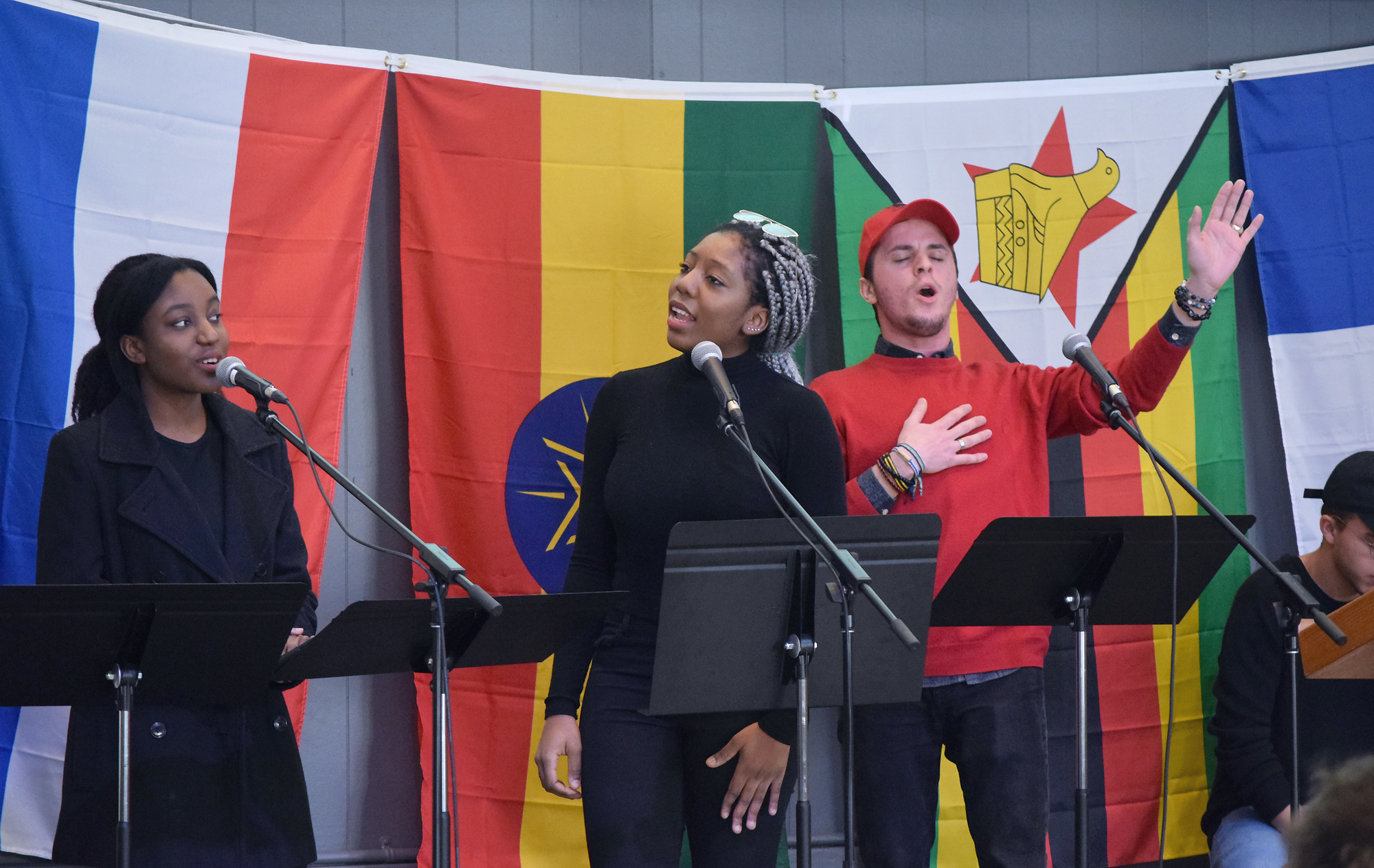 International students singing