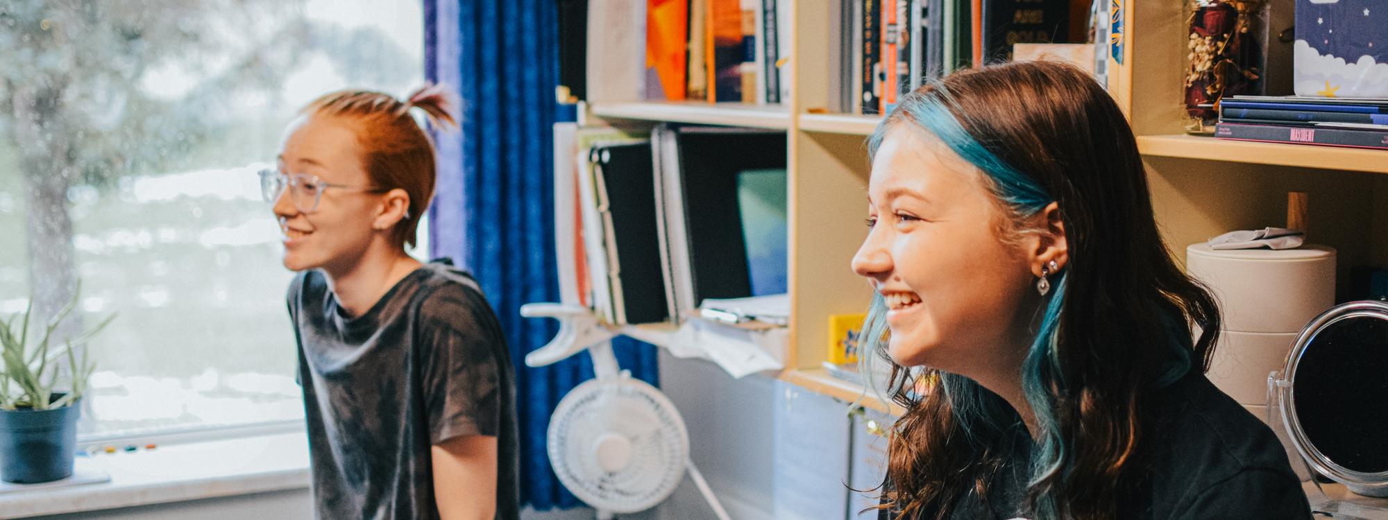 Students in dorm room