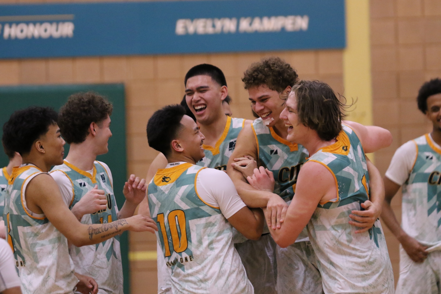 Blazers men celebrate their 2025 MCAC Championship win Blazers men celebrate their 2025 MCAC Championship win