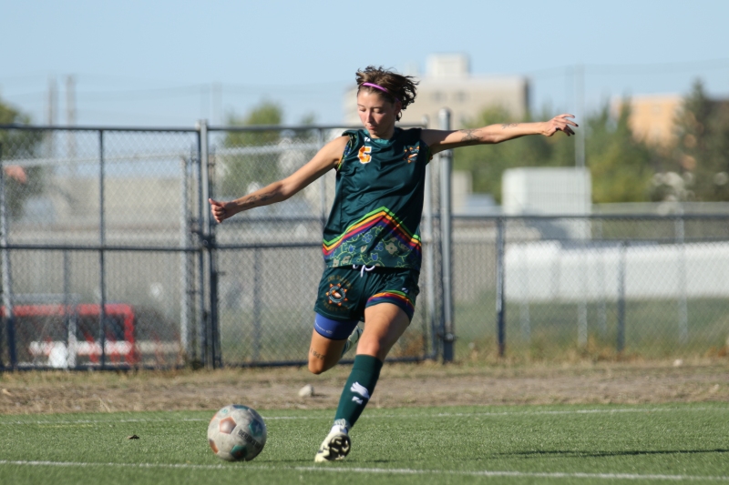 Wasylik takes aim at goal at a home event in September