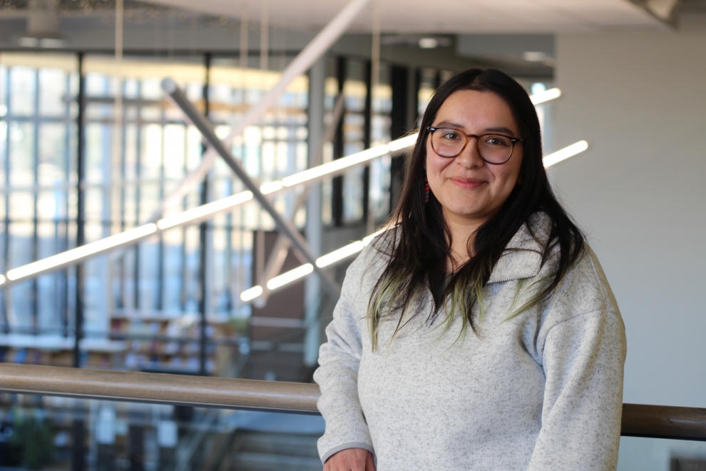 Gindalee Ouskun (CMU ’17) graduated with a major in Communications and Media. Now Marketing Coordinator at APTN and a professional photographer, she credits CMU with helping her find confidence, creativity, and her voice as an Indigenous storyteller. Gindalee Ouskun (CMU ’17) graduated with a major in Communications and Media. Now Marketing Coordinator at APTN and a professional photographer, she credits CMU with helping her find confidence, creativity, and her voice as an Indigenous storyteller.