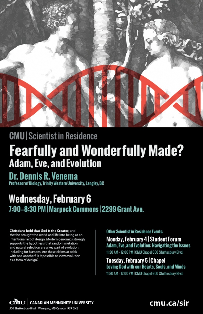 2019 CMU Scientist in Residence | Dr. Dennis R. Venema (videos) 2019 CMU Scientist in Residence | Dr. Dennis R. Venema (videos)