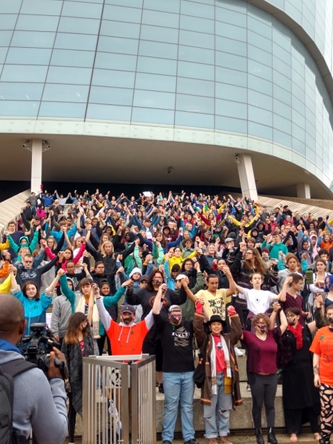 Manitoba Youth for Climate Action's 'die-in' at Winnipeg's Canadian Museum for Human Rights on September 20