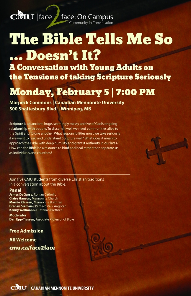 Ecumenical panel to discuss the Bible at upcoming CMU event Ecumenical panel to discuss the Bible at upcoming CMU event