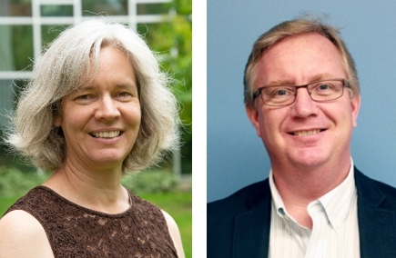 Conrad Grebel University College Archivist-Librarian Laureen Harder-Gissing and Brian Froese, Associate Professor of History at Canadian Mennonite University
