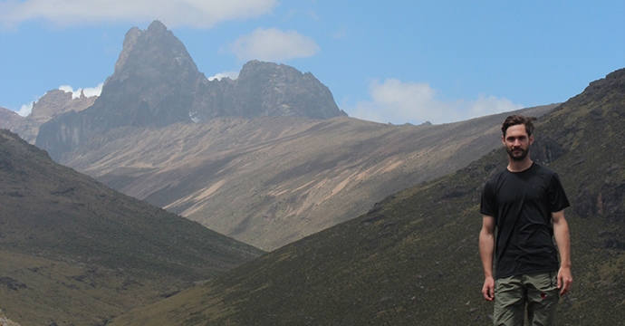 Kyle Wiebe on the summit of Mount Kenya Kyle Wiebe on the summit of Mount Kenya