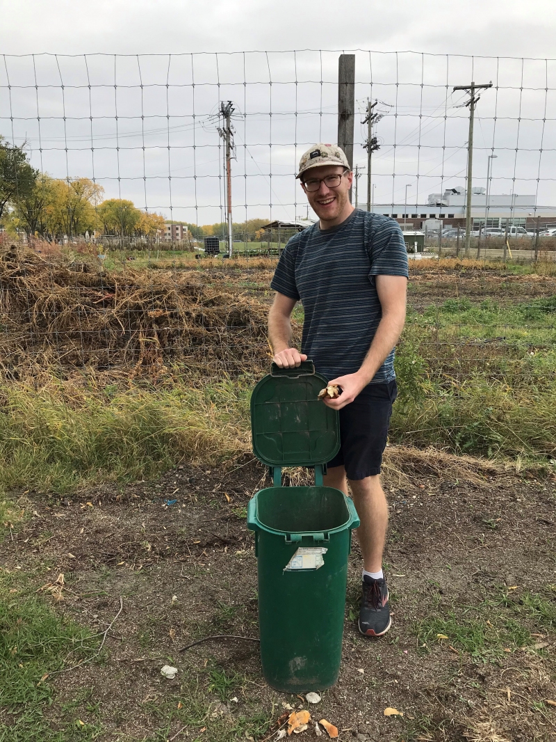 Justin Eisinga has worked with the CMU community to launch a new campus-wide composting program