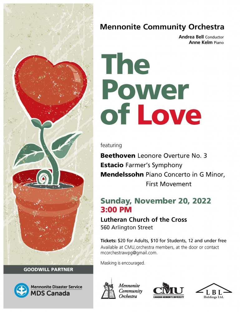 Upcoming Mennonite Community Orchestra concert showcases the power of love Upcoming Mennonite Community Orchestra concert showcases the power of love
