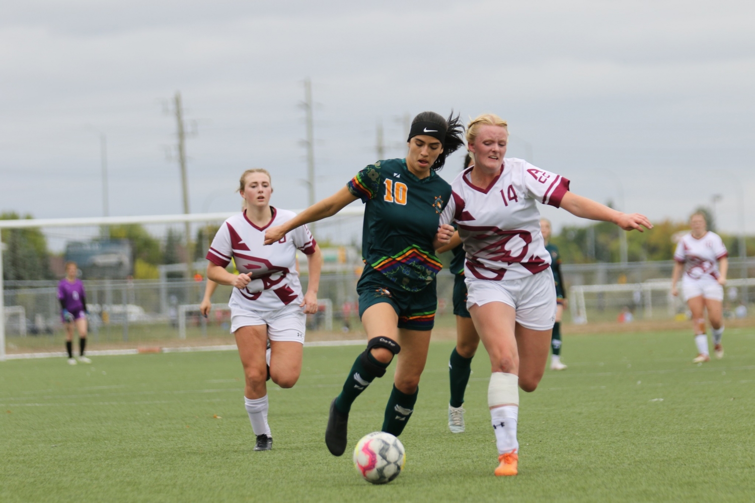 Louisa Morton leads the counter-attack in the Blazers' win over the Assiniboine Cougars earlier this September. Louisa Morton leads the counter-attack in the Blazers' win over the Assiniboine Cougars earlier this September.