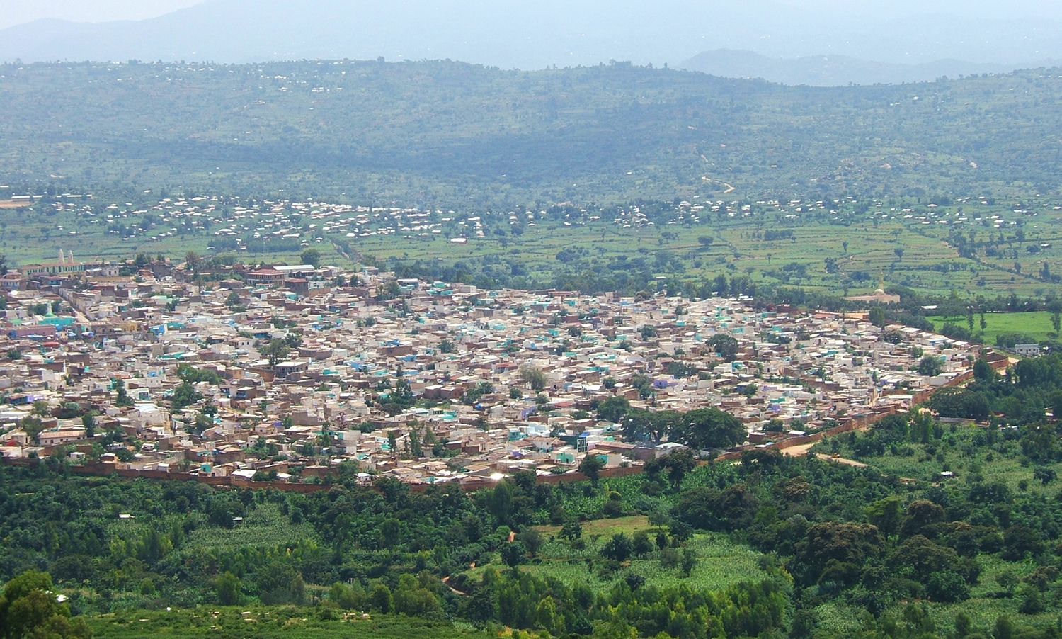 The walled city of Harar in eastern Ethiopia. The walled city of Harar in eastern Ethiopia.