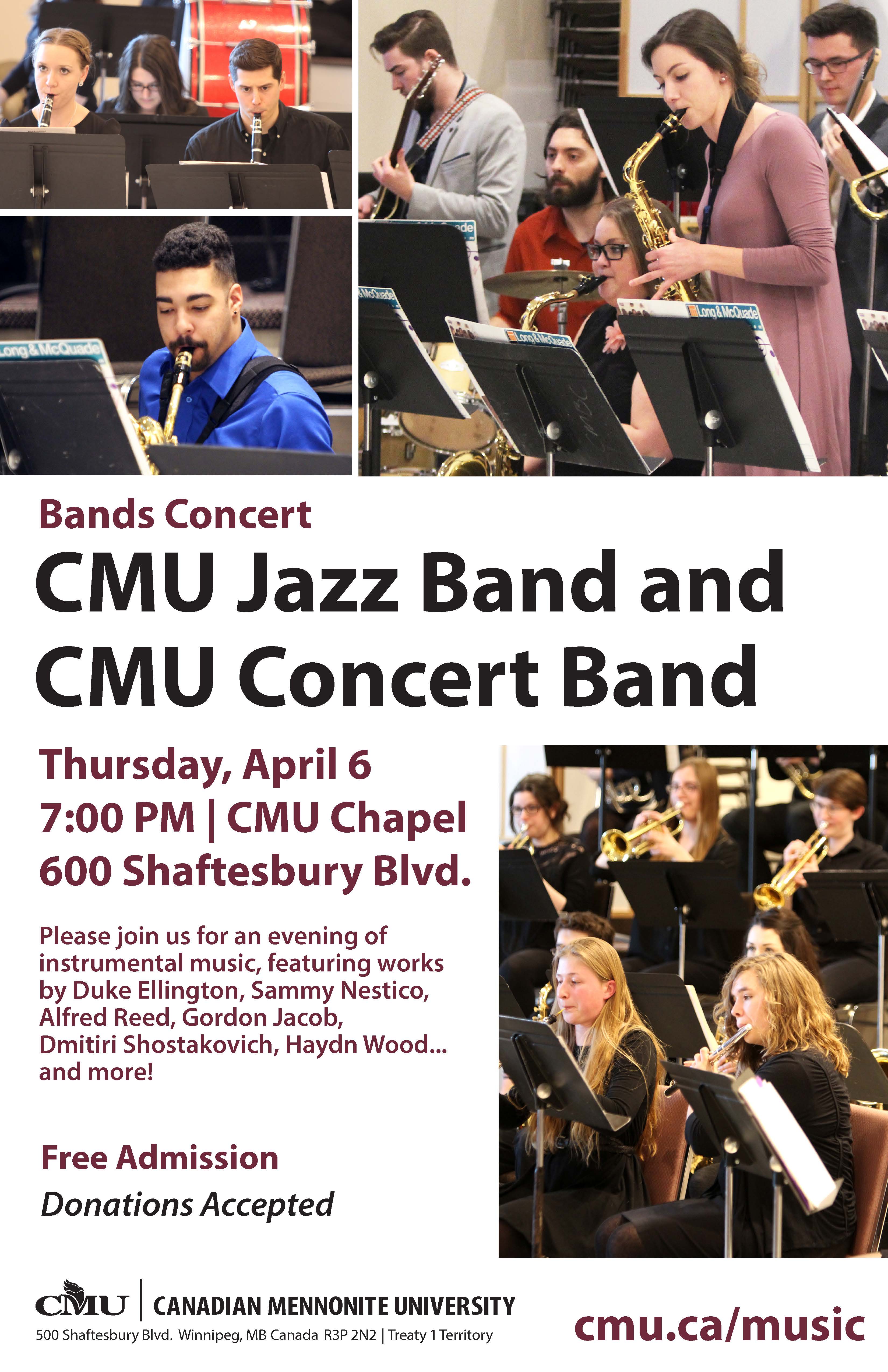 CMU Concert Band and CMU Jazz Band Perform in Concert