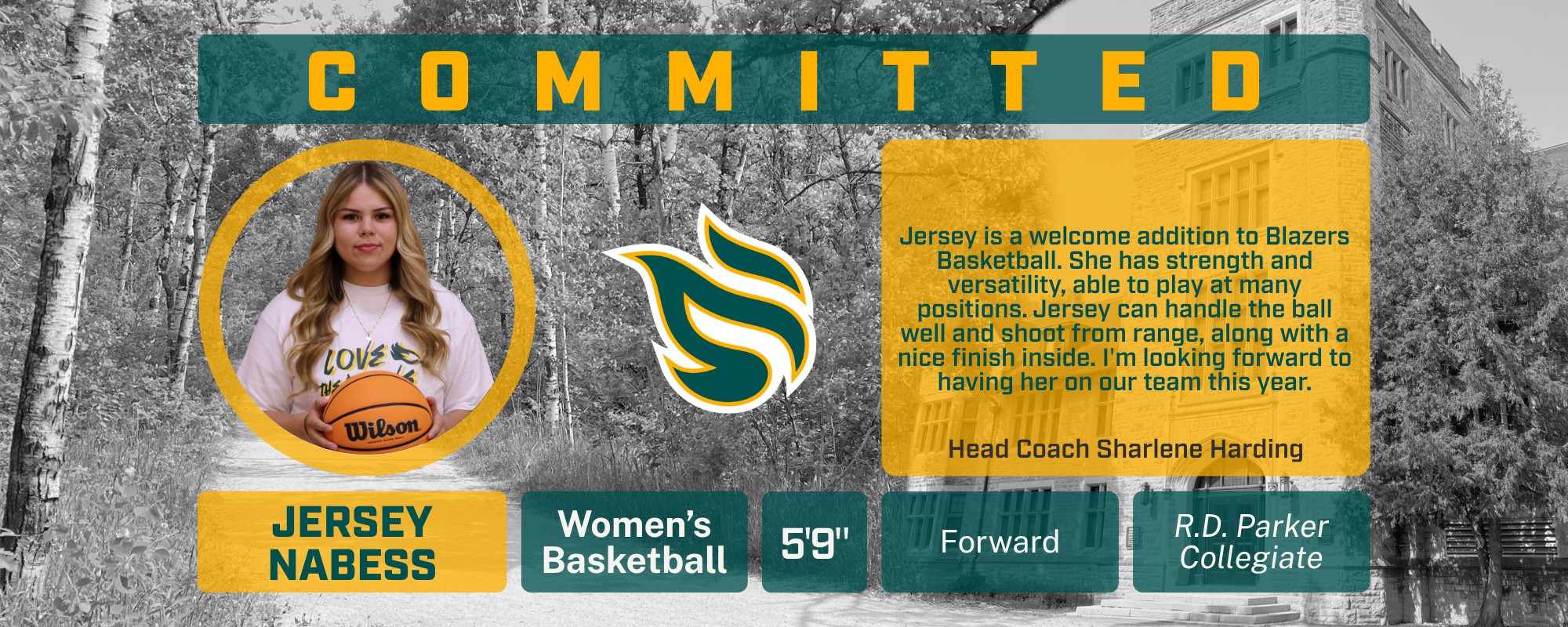 Blazers WBB Add Northern Manitoba Talent Jersey Nabess