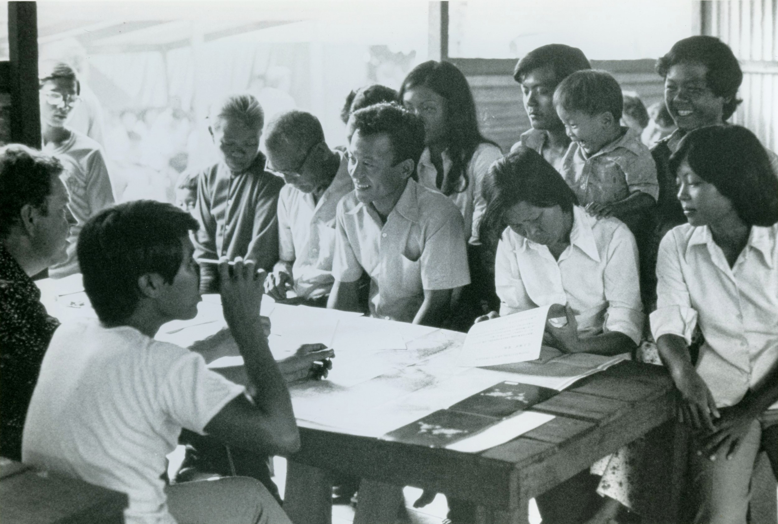  Refugees processing table in refugee camp (Photo Credit: CIHS Collection)