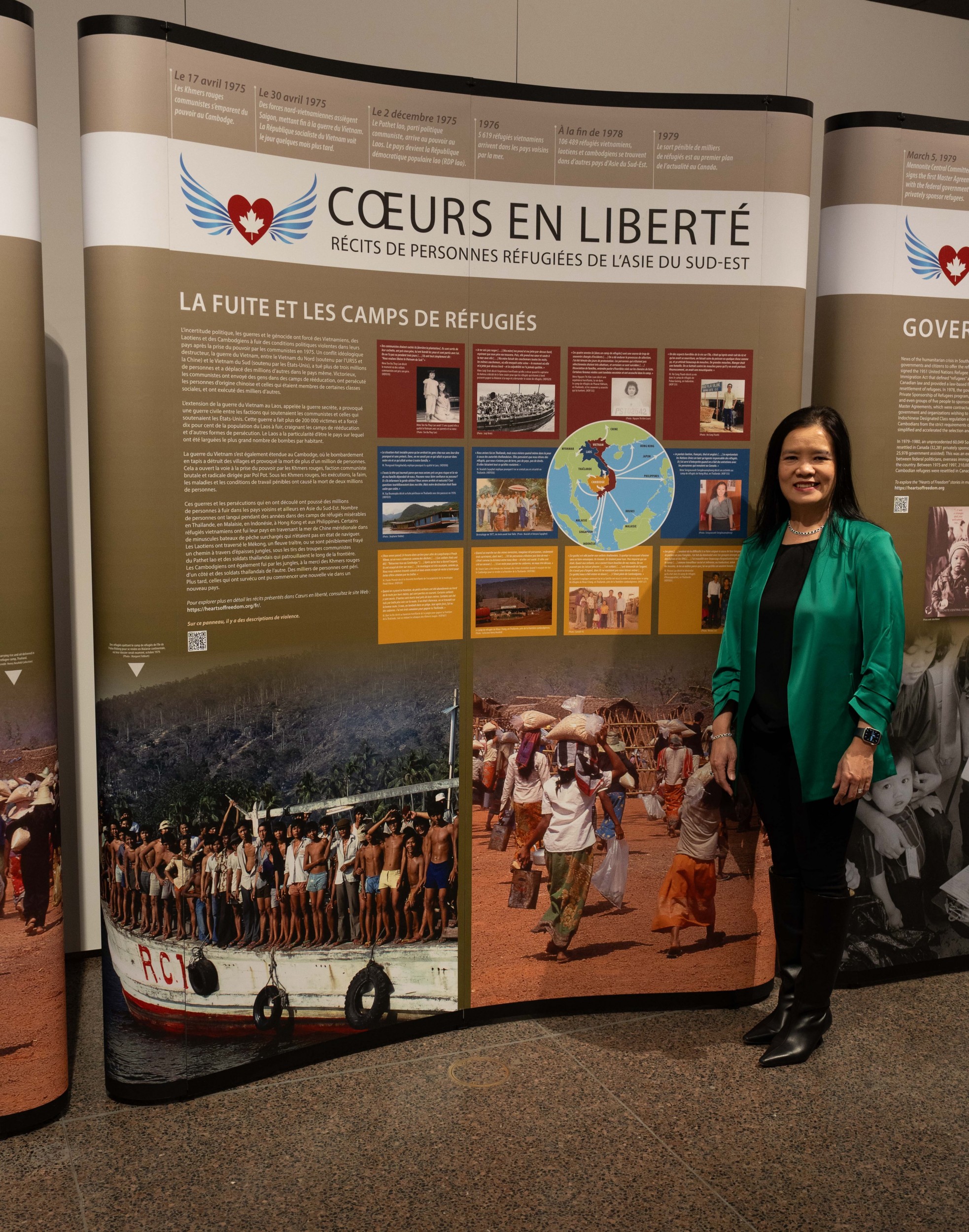 Stephanie Stobbe at the Hearts of Freedom exhibition in Winnipeg