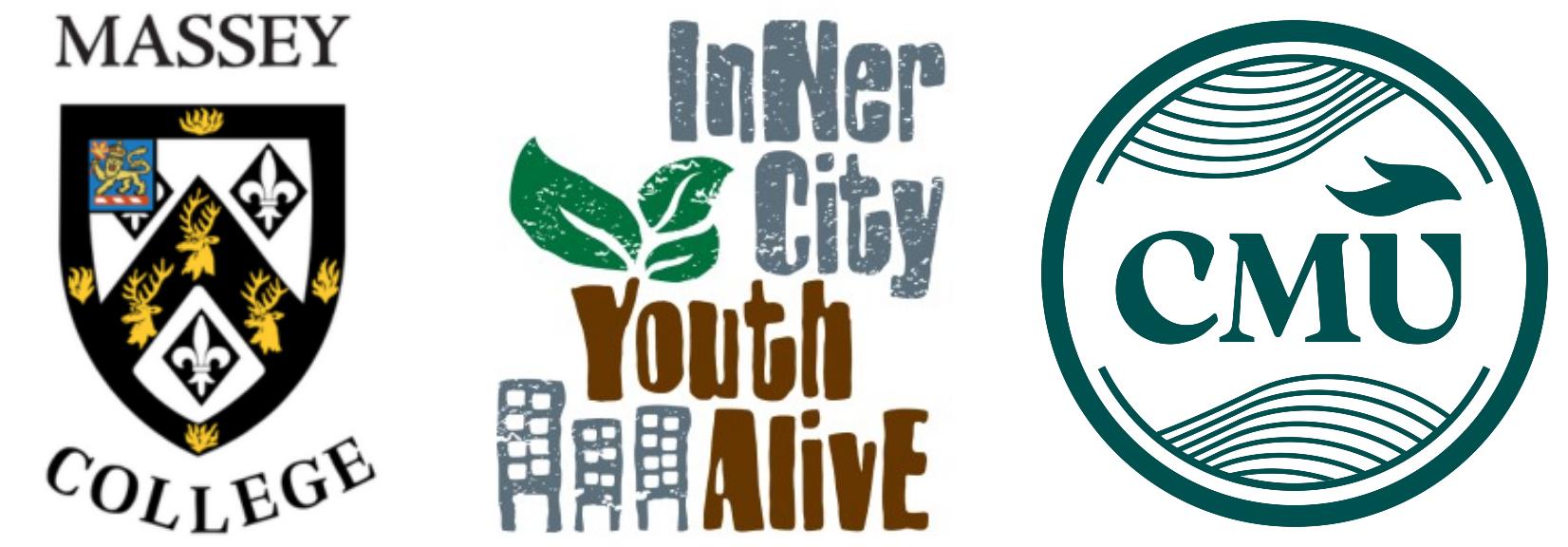 Massey College, Inner City Youth Alive, and CMU logos