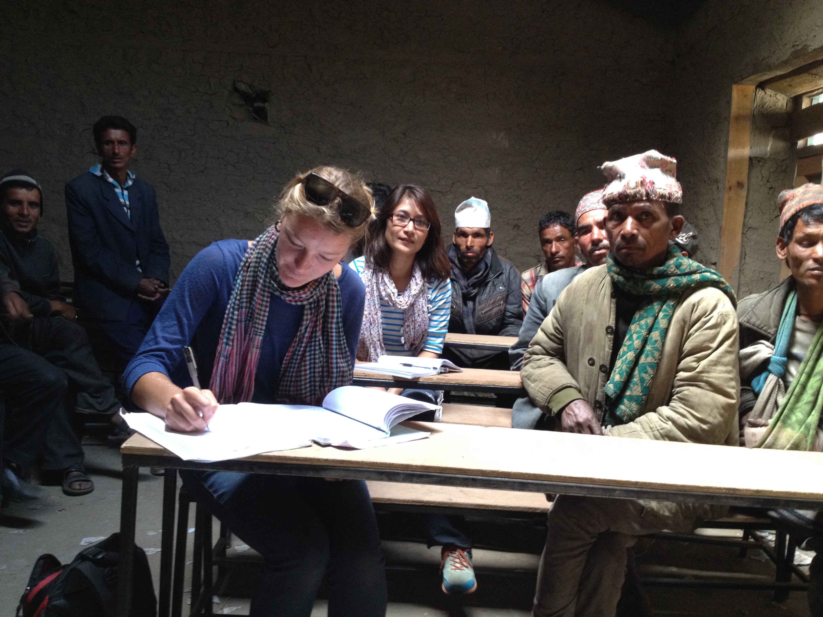 Naomi Happychuk conducting a focus group discussion with farmers in Jumla, Nepal (Photo courtesy Naomi Happychuk)