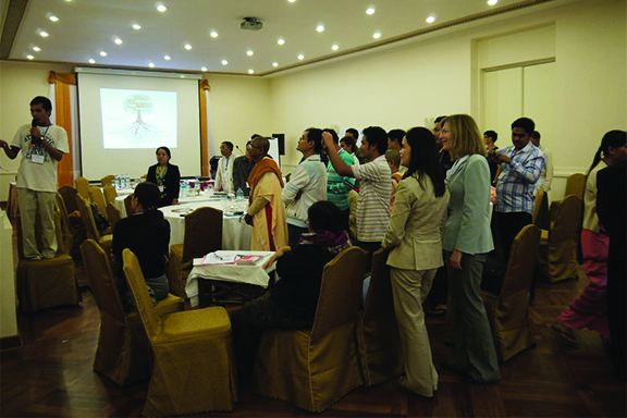 Group presentation from conflict resolution and peacebuilding workshop. (Photo courtesy Anna Snyder)