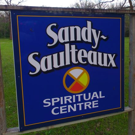 Sign at the Sandy-Saulteaux Spiritual Centre