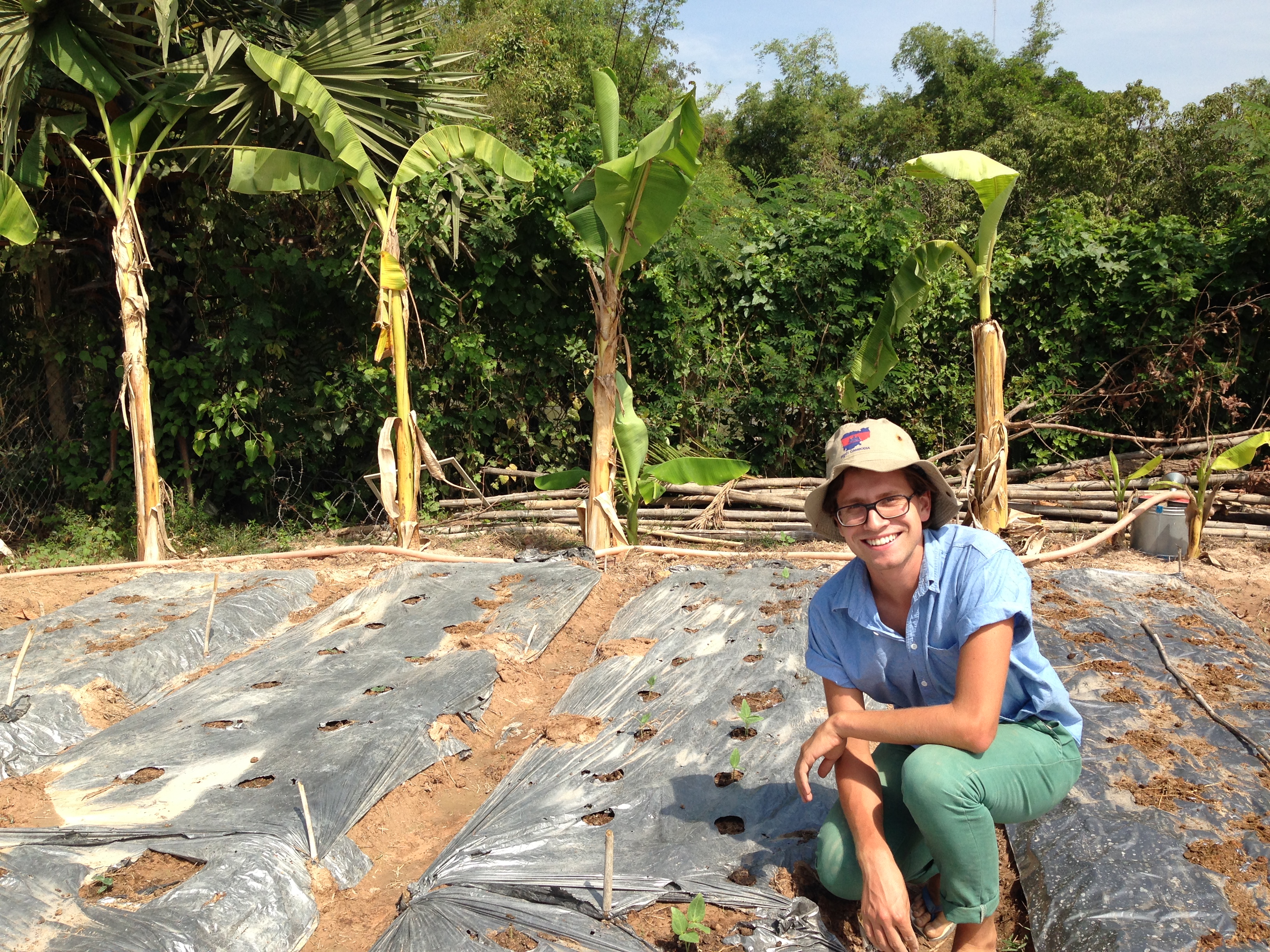 Tyler Loewen in the demonstration garden he organized. (Photo courtesy Tyler Loewen)
