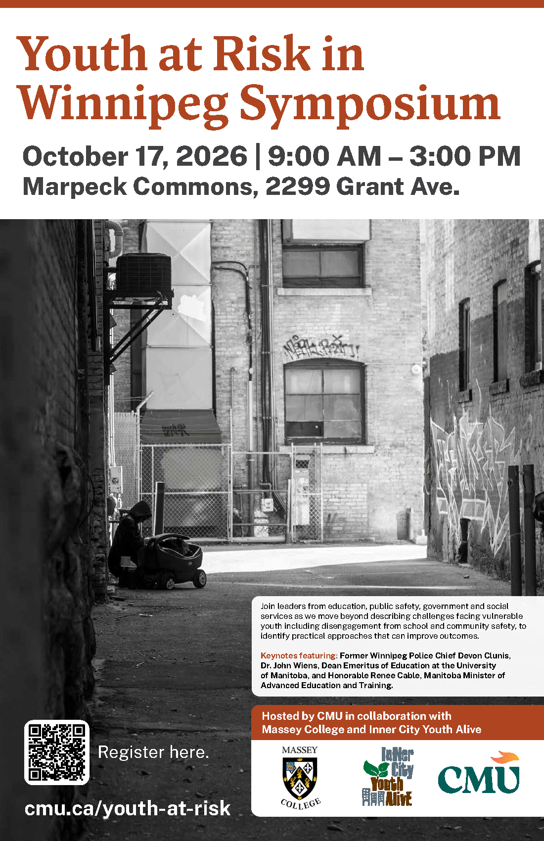 Youth at Risk in Winnipeg Symposium event poster