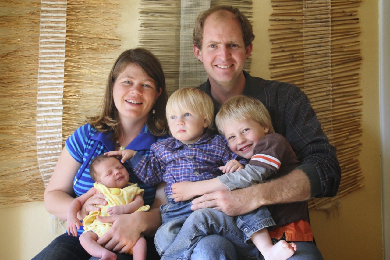 CMU alumni Robin and Zachary Heppner Entz with their children, Naimah, Isaac, and Elijah.