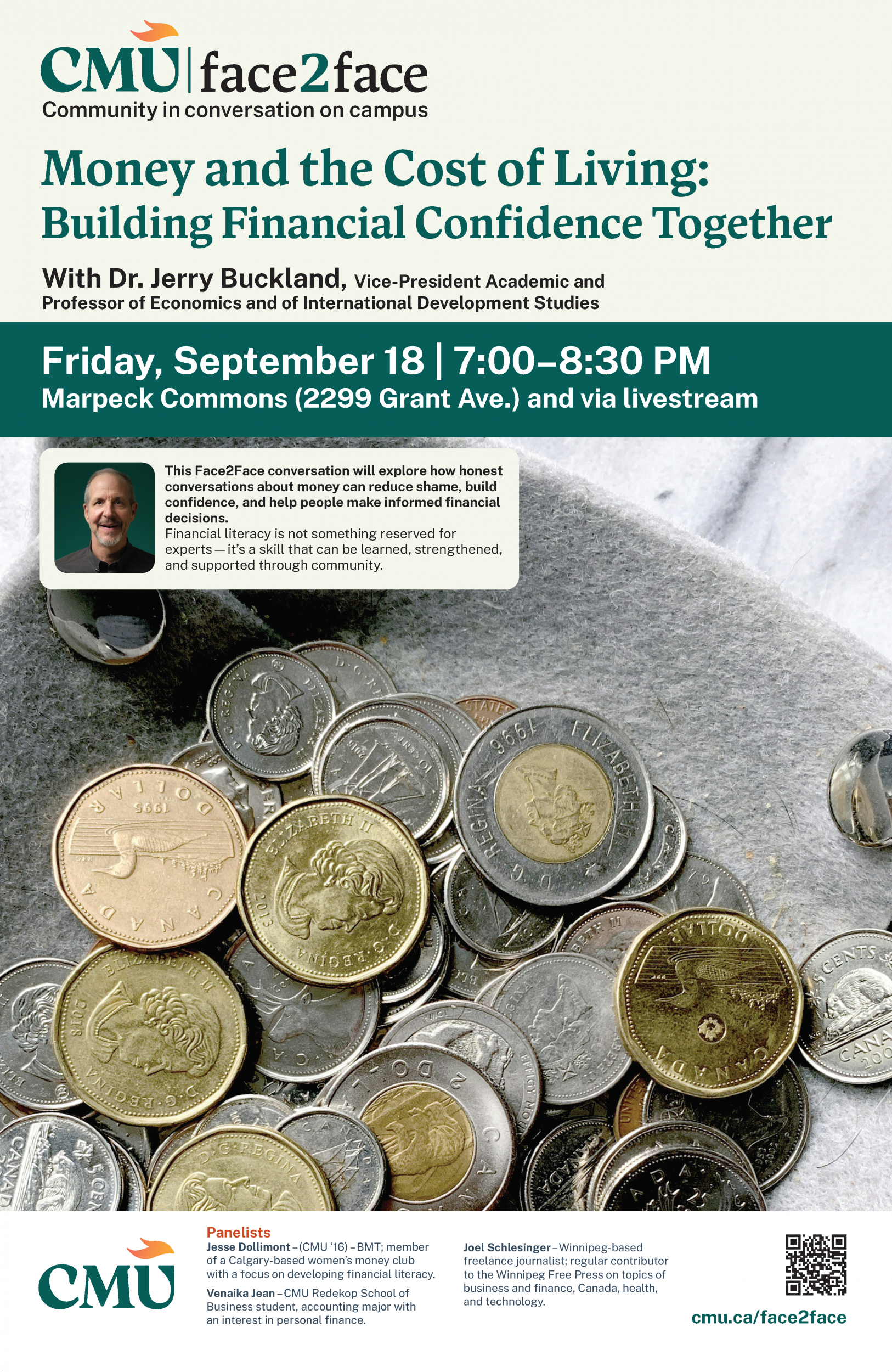 Money and the Cost of Living event poster