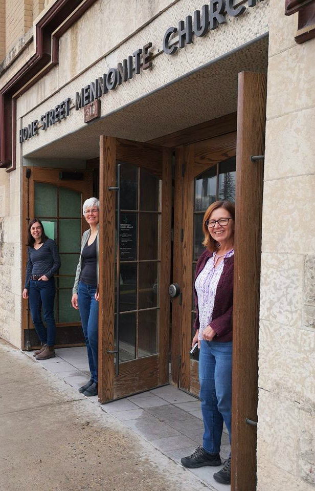 Marnie Klassen with other Home Street Mennonite Church ministers