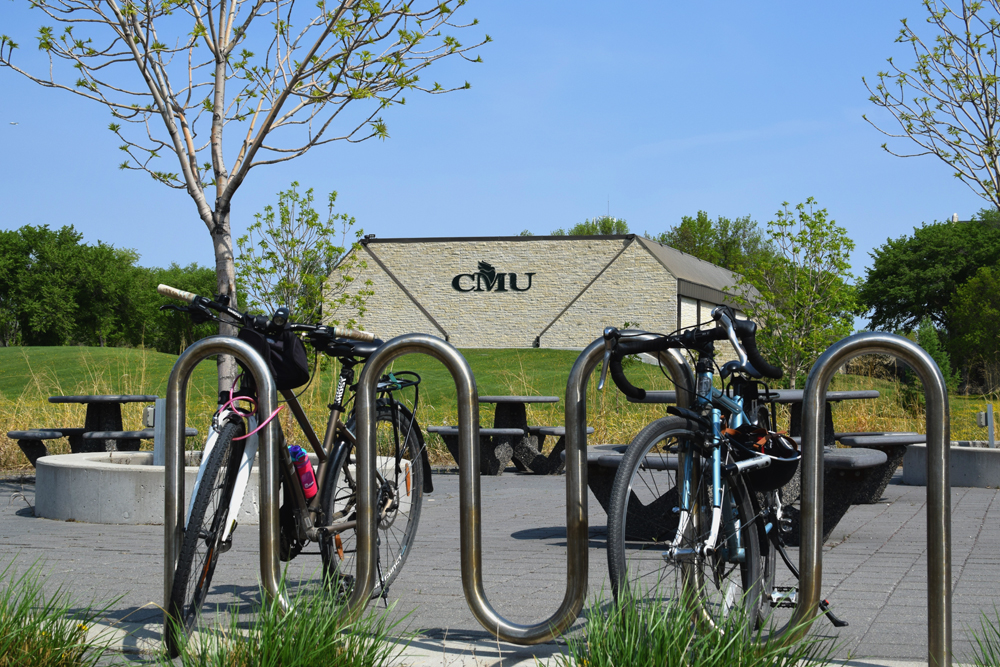 Parked bicycles