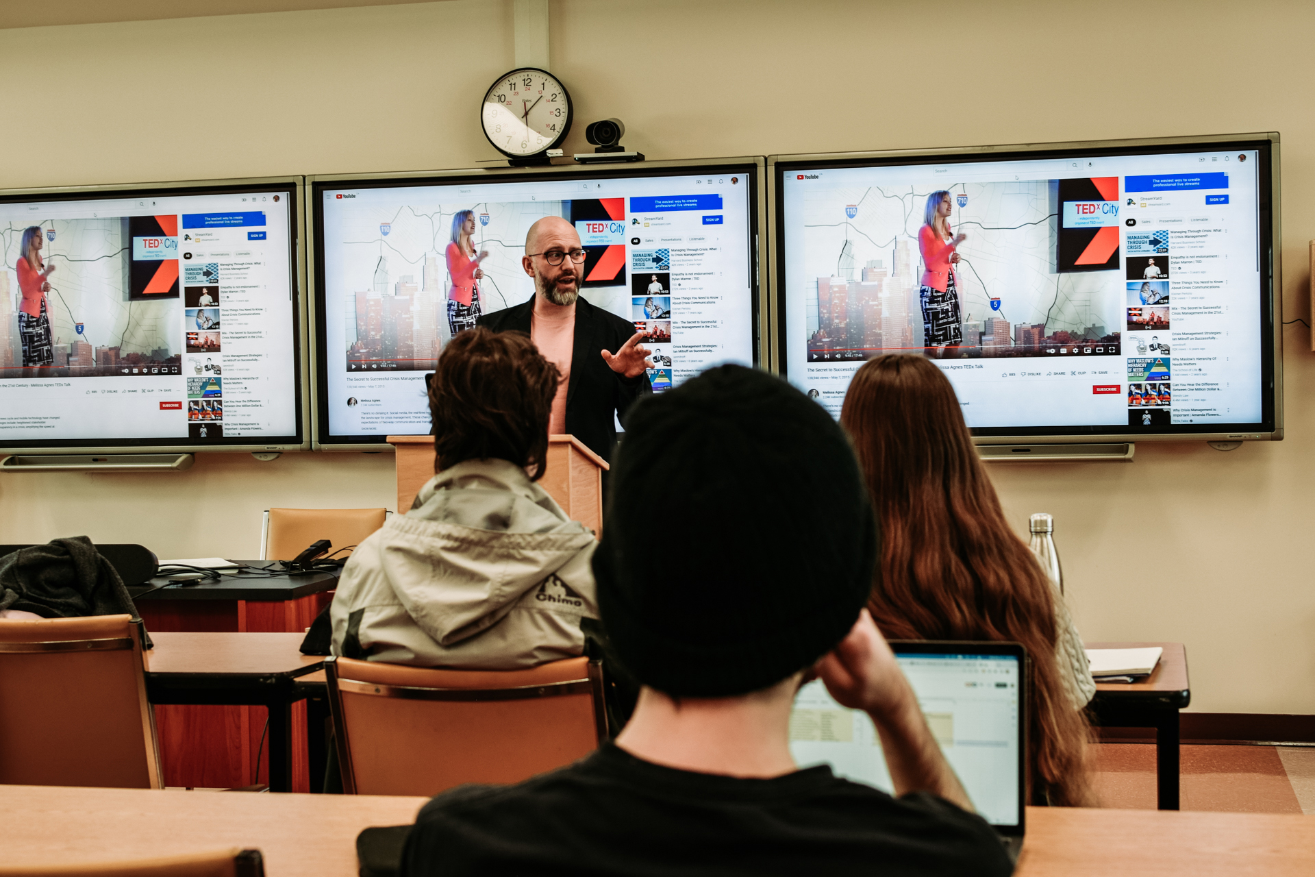 James Magnus-Johnston leads a business class