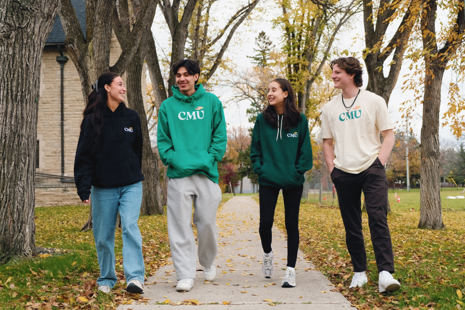 Students walking outside at CMU