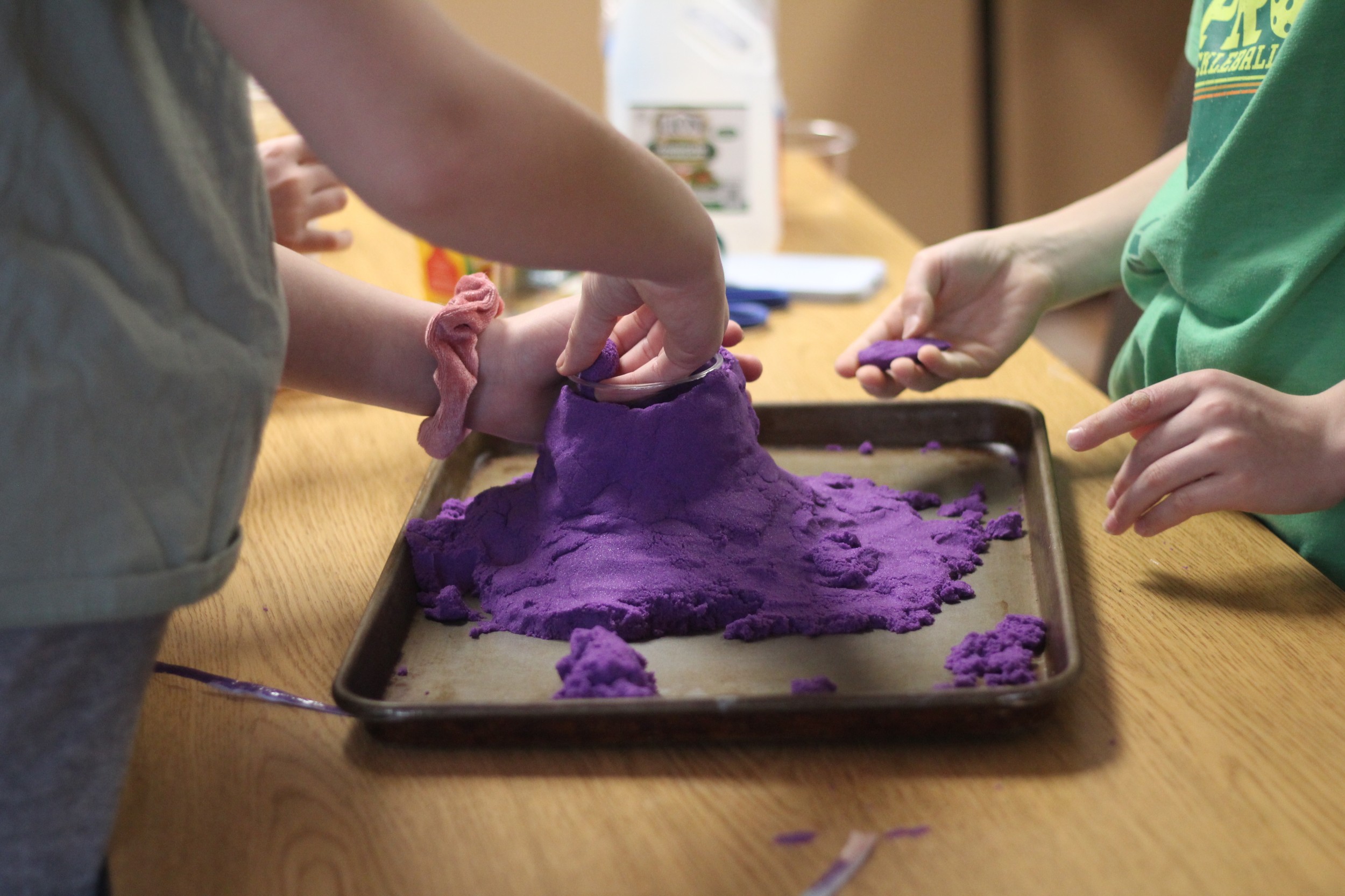 students work with clay